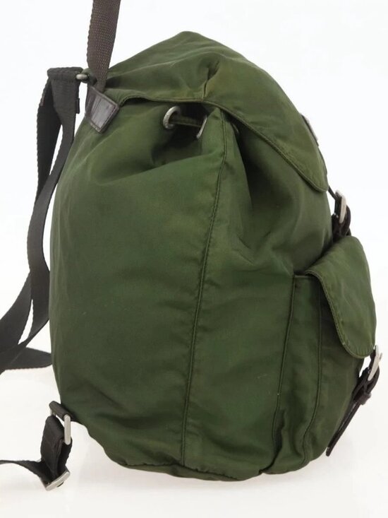 PRADA Backpack Nylon Green Silver Auth bs34371 main image 14
